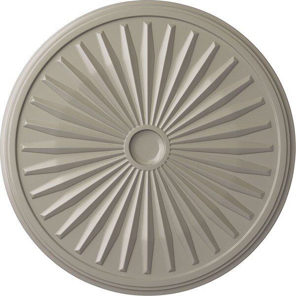 Ekena Millwork Leandros Ceiling Medallion (Fits Canopies up to 5"), 33 1/8"OD x 3 1/2"ID x 1 3/8"P, Pearl White CM33LEPWS - main